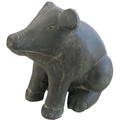 ART sitzendes Schwein, 20 cm, Steinfigur, Steinguss, frostfest ART sitzendes Schwein, 20 cm, Steinfigur, Steinguss, frostfest