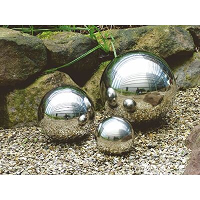 Spetebo Dekokugeln Edelstahl 3er Set Silber glänzend für Garten & Teich Dekokugeln, Gartenkugeln, Schwimmkugeln, Edelstahl, silber und glänzend Spetebo Dekokugeln Edelstahl 3er Set Silber glänzend für Garten & Teich Dekokugeln, Gartenkugeln, Schwimmkugeln, Edelstahl, silber und glänzend