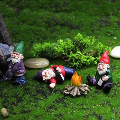 NIWWIN Betrunkener Gartenzwerge 4 Stück,Garden GNOME Elf Statue, White Beard Dwarf,Lagerfeuer Modell Ornament, Mini Zwerg Figur Verwendung für Rasen (Flame) NIWWIN Betrunkener Gartenzwerge 4 Stück,Garden GNOME Elf Statue, White Beard Dwarf,Lagerfeuer Modell Ornament, Mini Zwerg Figur Verwendung für Rasen (Flame)