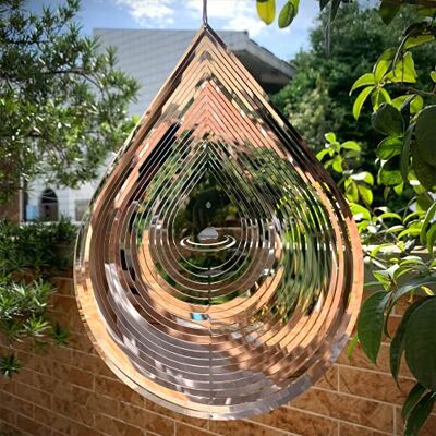 Kexsscai Windspiel 3D Edelstahl Metall Skulpturen Dekorationen, 3D Wassertropfen Metall Windskulpturen & Spinner für Indoor Outdoor Garten Dekoration 30,5 cm Kexsscai Windspiel 3D Edelstahl Metall Skulpturen Dekorationen, 3D Wassertropfen Metall Windskulpturen & Spinner für Indoor Outdoor Garten Dekoration 30,5 cm