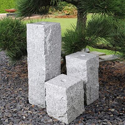 CLGarden 3er Set Granitsäulen 20cm 30cm 50cm mit Bohrung zum Springbrunnen selber Bauen DIY CLGarden 3er Set Granitsäulen 20cm 30cm 50cm mit Bohrung zum Springbrunnen selber Bauen DIY