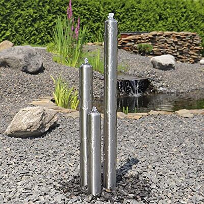 CLGarden Edelstahl Säulenbrunnen ESB1 mit 3 Säulen 100cm Gartenbrunnen Wasserspiel Brunnen Außenbereich Springbrunnen mit LED Beleuchtung 12V CLGarden Edelstahl Säulenbrunnen ESB1 mit 3 Säulen 100cm Gartenbrunnen Wasserspiel Brunnen Außenbereich Springbrunnen mit LED Beleuchtung 12V