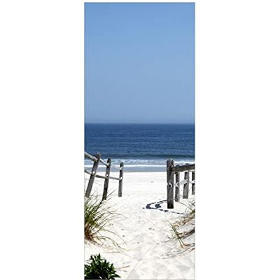 Wallario selbstklebendes Poster Blick auf Strand, Aufkleber in Premiumqualität, Klebefolie Größe: 50 x 125 cm Wallario selbstklebendes Poster Blick auf Strand, Aufkleber in Premiumqualität, Klebefolie Größe: 50 x 125 cm