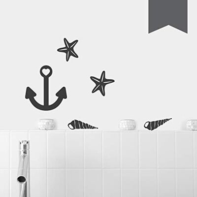 WANDKINGS Wandtattoo Maritim A4 Set 21 x 30 cm Dunkelgrau 35 Farben zur Wahl WANDKINGS Wandtattoo Maritim A4 Set 21 x 30 cm Dunkelgrau 35 Farben zur Wahl