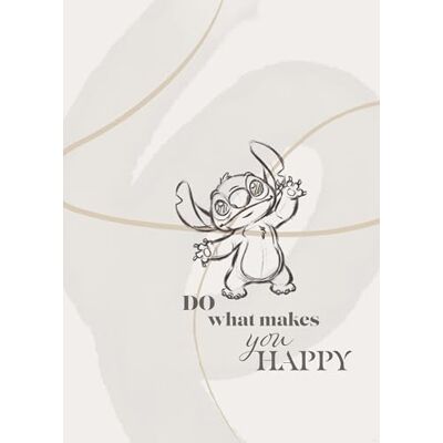 Komar Wandbild- Disney Lilo and Stitch Do What Makes You Happy Größe 50 x 70 cm Poster, Kinderzimmer, Dekoration gerollt ohne Rahmen, Beige,Grau Komar Wandbild- Disney Lilo and Stitch Do What Makes You Happy Größe 50 x 70 cm Poster, Kinderzimmer, Dekoration gerollt ohne Rahmen, Beige,Grau