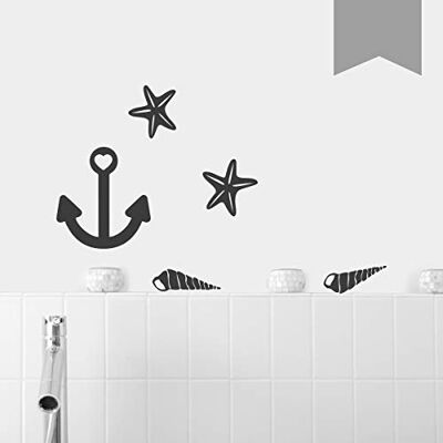 WANDKINGS Wandtattoo Maritim A4 Set 21 x 30 cm Mittelgrau 35 Farben zur Wahl WANDKINGS Wandtattoo Maritim A4 Set 21 x 30 cm Mittelgrau 35 Farben zur Wahl