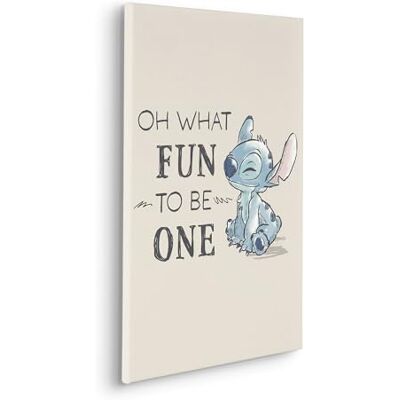 Komar Keilrahmenbild Disney Lilo and Stitch Oh What Fun Größe: 40 x 60 cm Leinwandbild, Kinderzimmer, Beige,Blau Komar Keilrahmenbild Disney Lilo and Stitch Oh What Fun Größe: 40 x 60 cm Leinwandbild, Kinderzimmer, Beige,Blau
