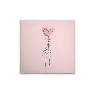 A.S. Création Leinwandbild Oneliner Herzen mit Hand Wandbild in Rosa, Schwarz 50 x 50 cm DD132693 A.S. Création Leinwandbild Oneliner Herzen mit Hand Wandbild in Rosa, Schwarz 50 x 50 cm DD132693