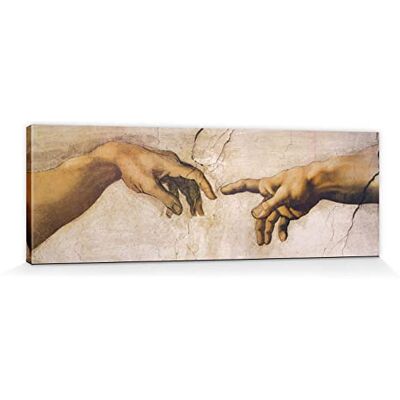 1art1 Michelangelo Buonarroti Poster Die Erschaffung Adams, Detail, 1508-1512 Bilder Leinwand-Bild Auf Keilrahmen XXL-Wandbild Poster Kunstdruck Als Leinwandbild 120x40 cm 1art1 Michelangelo Buonarroti Poster Die Erschaffung Adams, Detail, 1508-1512 Bilder Leinwand-Bild Auf Keilrahmen XXL-Wandbild Poster Kunstdruck Als Leinwandbild 120x40 cm