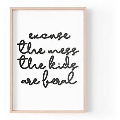 Tongue in Peach PBH23 Kunstdruck mit lustigem Zitat, Aufschrift Excuse The Mess The Kids Are Feral, Typografie, Familien-Zuhause, Kinder, A4, A3, A5, Rahmen nicht im Lieferumfang enthalten Tongue in Peach PBH23 Kunstdruck mit lustigem Zitat, Aufschrift Excuse The Mess The Kids Are Feral, Typografie, Familien-Zuhause, Kinder, A4, A3, A5, Rahmen nicht im Lieferumfang enthalten