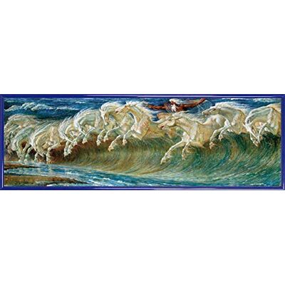 1art1 Walter Crane Poster Kunstdruck Bild und Kunststoff-Rahmen Neptuns Pferde, 1892 (91 x 30cm) 1art1 Walter Crane Poster Kunstdruck Bild und Kunststoff-Rahmen Neptuns Pferde, 1892 (91 x 30cm)