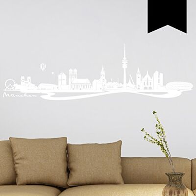 WANDKINGS Wandtattoo Skyline München (mit Sehenswürdigkeiten und Wahrzeichen der Stadt) 80 x 24 cm schwarz erhältlich in 33 Farben WANDKINGS Wandtattoo Skyline München (mit Sehenswürdigkeiten und Wahrzeichen der Stadt) 80 x 24 cm schwarz erhältlich in 33 Farben