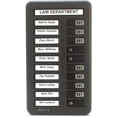 Spaceworx Indesign In/Out Schild eine Spalte 10 Namen 207 x 360 mm Spaceworx Indesign In/Out Schild eine Spalte 10 Namen 207 x 360 mm