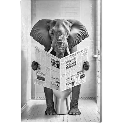 REINDERS Poster, Elefant auf der Toilette, Toilette, Bilderdruckpapier, 91,5 x 61 REINDERS Poster, Elefant auf der Toilette, Toilette, Bilderdruckpapier, 91,5 x 61