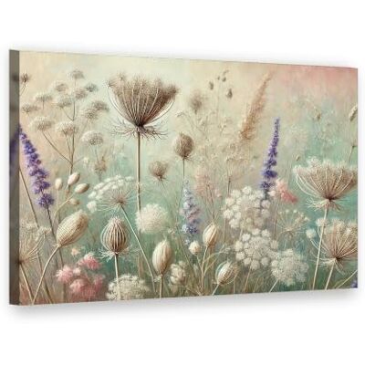 Visario Leinwandbild 80x60 cm 4040 Wildblumen-Wiese in Pastell, Pusteblumen und Lavendel Wandbild fertig aufgespannt auf Holzrahmen Visario Leinwandbild 80x60 cm 4040 Wildblumen-Wiese in Pastell, Pusteblumen und Lavendel Wandbild fertig aufgespannt auf Holzrahmen