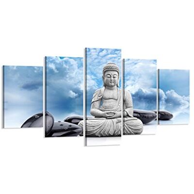 Visario Leinwandbild Buddha Statue Wolken Himmel 200 x 100 cm 5-teilig Direktdruck auf Leinwand mit Holzrahmen Wandbild Kunstdruck XXL Wanddeko für Wohnzimmer Schlafzimmer Artikelnr. 6323 Visario Leinwandbild Buddha Statue Wolken Himmel 200 x 100 cm 5-teilig Direktdruck auf Leinwand mit Holzrahmen Wandbild Kunstdruck XXL Wanddeko für Wohnzimmer Schlafzimmer Artikelnr. 6323