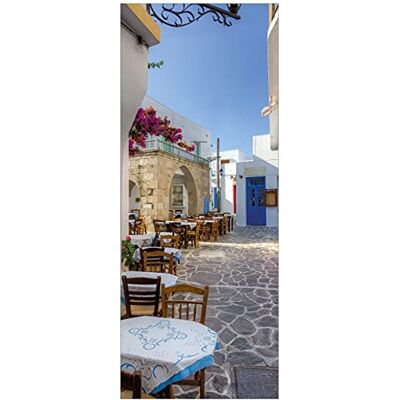 Wallario selbstklebendes Poster Gasse in Griechenland, Aufkleber in Premiumqualität, Klebefolie Größe: 80 x 200 cm XXL-Poster Wallario selbstklebendes Poster Gasse in Griechenland, Aufkleber in Premiumqualität, Klebefolie Größe: 80 x 200 cm XXL-Poster