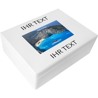 Creative Weiße Personalisierte Geschenke Wunschtext + Foto Fotogeschenke Holzkiste dein Eigenes Bild Individuelle Geschenk JGA Geschenkkiste Geschenkbox für Frauen, Männer und Paar Creative Weiße Personalisierte Geschenke Wunschtext + Foto Fotogeschenke Holzkiste dein Eigenes Bild Individuelle Geschenk JGA Geschenkkiste Geschenkbox für Frauen, Männer und Paar