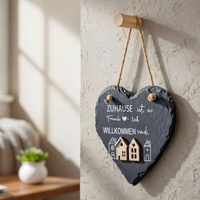 levandeo Wandbild Schieferherz 15x15cm Zuhause Willkommen Türschild Wanddeko Schiefertafel Dekobild Tafel Einweihung Geschenk levandeo Wandbild Schieferherz 15x15cm Zuhause Willkommen Türschild Wanddeko Schiefertafel Dekobild Tafel Einweihung Geschenk