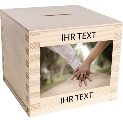 Creative Holz Spardose Sparbüchse Personalisiert Wunschtext + Foto Geschenke 9,5 x 9,5 x 9 cm (+/- 0,5 cm) Fotogeschenke Dein Eigenes Bild Sparschwein Sparbox Holzbox Rohes Kiefernholz Creative Holz Spardose Sparbüchse Personalisiert Wunschtext + Foto Geschenke 9,5 x 9,5 x 9 cm (+/- 0,5 cm) Fotogeschenke Dein Eigenes Bild Sparschwein Sparbox Holzbox Rohes Kiefernholz