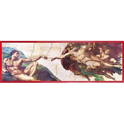 1art1 Michelangelo Buonarroti Poster Kunstdruck Bild und Kunststoff-Rahmen Die Erschaffung Adams, 1508-1512 (91 x 30cm) 1art1 Michelangelo Buonarroti Poster Kunstdruck Bild und Kunststoff-Rahmen Die Erschaffung Adams, 1508-1512 (91 x 30cm)
