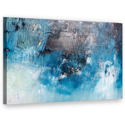 Visario Leinwandbild 80x60 cm 4012 Abstrakt in Blau und Türkis, Gemälde-Stil Wandbild fertig aufgespannt auf Holzrahmen Visario Leinwandbild 80x60 cm 4012 Abstrakt in Blau und Türkis, Gemälde-Stil Wandbild fertig aufgespannt auf Holzrahmen
