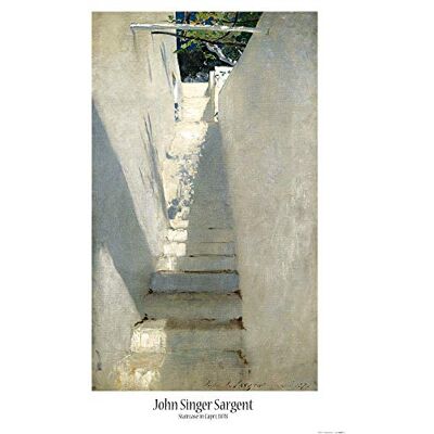1art1 John Singer Sargent Poster Treppenaufgang In Capri, 1878 Plakat Bild 91x61 cm 1art1 John Singer Sargent Poster Treppenaufgang In Capri, 1878 Plakat Bild 91x61 cm