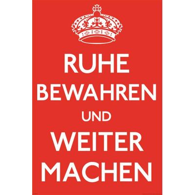 empireposter Keep Calm Ruhe bewahren, Weiter machen Fun Spaß, Maxi-Poster, Druck, Poster Grösse cm + 2 St Posterleisten Kunststoff 62 cm schwarz empireposter Keep Calm Ruhe bewahren, Weiter machen Fun Spaß, Maxi-Poster, Druck, Poster Grösse cm + 2 St Posterleisten Kunststoff 62 cm schwarz