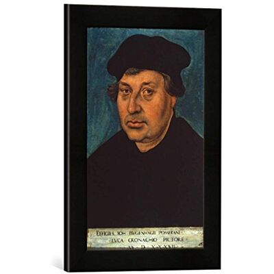 kunst für alle Gerahmtes Bild von Lucas Cranach der Ältere Bugenhagen, Porträt/Lucas Cranach d.Ä., Kunstdruck im hochwertigen handgefertigten Bilder-Rahmen, 30x40 cm, Schwarz matt kunst für alle Gerahmtes Bild von Lucas Cranach der Ältere Bugenhagen, Porträt/Lucas Cranach d.Ä., Kunstdruck im hochwertigen handgefertigten Bilder-Rahmen, 30x40 cm, Schwarz matt