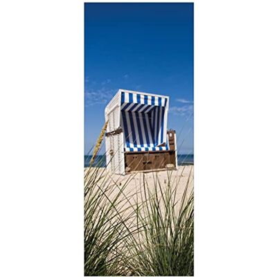 Wallario Poster Strandkorb in Premiumqualität, Größe: 80 x 200 cm XXL-Poster Wallario Poster Strandkorb in Premiumqualität, Größe: 80 x 200 cm XXL-Poster