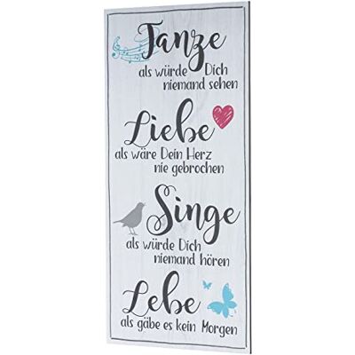 levandeo Wandbild 20x40cm Tanze Liebe Singe Lebe Bild Deko Wandschild Wanddeko Positiv Geschenkidee levandeo Wandbild 20x40cm Tanze Liebe Singe Lebe Bild Deko Wandschild Wanddeko Positiv Geschenkidee