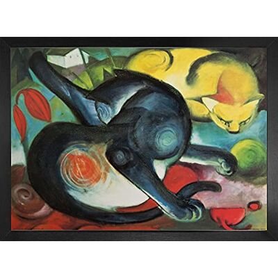 1art1 Franz Marc Poster Kunstdruck Bild und MDF-Rahmen Two Cats (70 x 50cm) 1art1 Franz Marc Poster Kunstdruck Bild und MDF-Rahmen Two Cats (70 x 50cm)