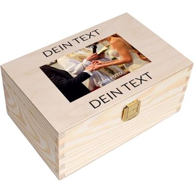 Creative Personalisierte Geschenke Wunschtext + Foto Fotogeschenke Holzkiste Dein Eigenes Bild Individuelles Geschenk Geschenkkiste Geschenkbox für Frauen, Männer, Paar Creative Personalisierte Geschenke Wunschtext + Foto Fotogeschenke Holzkiste Dein Eigenes Bild Individuelles Geschenk Geschenkkiste Geschenkbox für Frauen, Männer, Paar