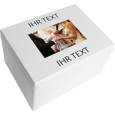Creative Weiße Personalisierte Geschenke Wunschtext + Foto Fotogeschenke Holzkiste Dein eigenes Bild Individuelles Geschenk Geschenkkiste Geschenkbox für Frauen, Männer, Paar Creative Weiße Personalisierte Geschenke Wunschtext + Foto Fotogeschenke Holzkiste Dein eigenes Bild Individuelles Geschenk Geschenkkiste Geschenkbox für Frauen, Männer, Paar