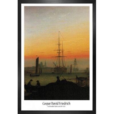 1art1 Caspar David Friedrich Poster Plakat Bild und MDF-Rahmen Greifswalder Hafen, 1815-1816 (91 x 61cm) 1art1 Caspar David Friedrich Poster Plakat Bild und MDF-Rahmen Greifswalder Hafen, 1815-1816 (91 x 61cm)