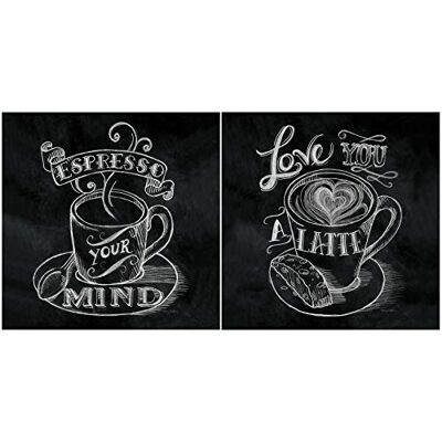 levandeo Glasbild 2er Set je 30x30cm Wandbild Glas Schwarz Weiß Espresso Latte Sprüche Lustig Wanddeko Kaffee Coffee Küche Küchendeko levandeo Glasbild 2er Set je 30x30cm Wandbild Glas Schwarz Weiß Espresso Latte Sprüche Lustig Wanddeko Kaffee Coffee Küche Küchendeko