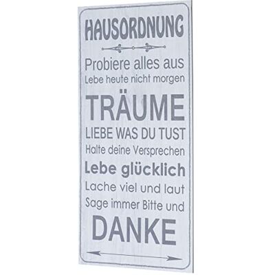 levandeo Wandbild 20x40cm Hausordnung Spruch Wandschild Danke Träume Wanddeko Bild Schild Geschenkidee levandeo Wandbild 20x40cm Hausordnung Spruch Wandschild Danke Träume Wanddeko Bild Schild Geschenkidee