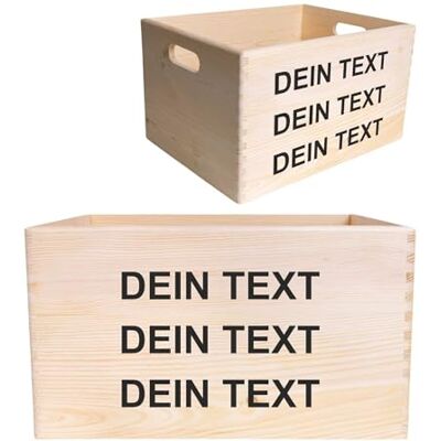 Creative Personalisiert Geschenke Wunschtext Holzkiste ohne Deckel Dein Eigener Beliebig Text Individuelles Geschenk Geschenkkiste Geschenkbox Für Frauen, Männer und Paar 40 x 30 x 24 cm Creative Personalisiert Geschenke Wunschtext Holzkiste ohne Deckel Dein Eigener Beliebig Text Individuelles Geschenk Geschenkkiste Geschenkbox Für Frauen, Männer und Paar 40 x 30 x 24 cm