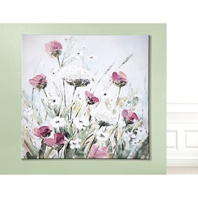 GILDE Bild Blumenfeld Creme, grün, lila 38167 Wandbild Gemälde Blumenmalerei Rahmung Küchen- & Wohnzimmer GILDE Bild Blumenfeld Creme, grün, lila 38167 Wandbild Gemälde Blumenmalerei Rahmung Küchen- & Wohnzimmer