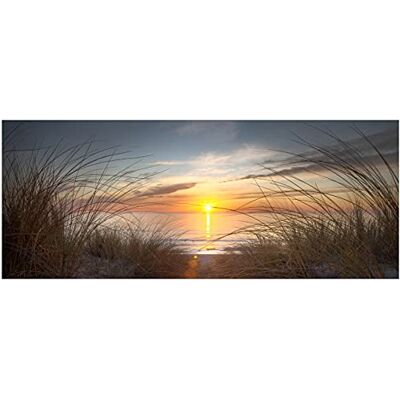Wallario selbstklebendes Poster Sonnenuntergang am Strand, Aufkleber in Premiumqualität, Klebefolie Größe: 50 x 125 cm Wallario selbstklebendes Poster Sonnenuntergang am Strand, Aufkleber in Premiumqualität, Klebefolie Größe: 50 x 125 cm
