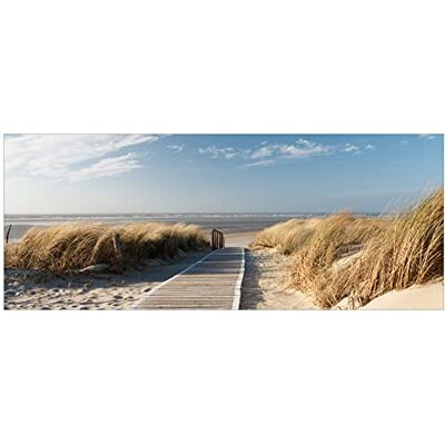 Wallario selbstklebendes Poster Auf dem Holzweg zum Strand, Aufkleber in Premiumqualität, Klebefolie Größe: 80 x 200 cm XXL-Poster Wallario selbstklebendes Poster Auf dem Holzweg zum Strand, Aufkleber in Premiumqualität, Klebefolie Größe: 80 x 200 cm XXL-Poster