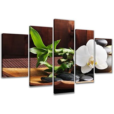 Visario Leinwandbild Orchidee Bambus Zen Steine 200 x 100 cm 5-teilig Direktdruck auf Leinwand mit Holzrahmen Wandbild Kunstdruck XXL Wanddeko für Wohnzimmer Schlafzimmer Artikelnr. 6313 Visario Leinwandbild Orchidee Bambus Zen Steine 200 x 100 cm 5-teilig Direktdruck auf Leinwand mit Holzrahmen Wandbild Kunstdruck XXL Wanddeko für Wohnzimmer Schlafzimmer Artikelnr. 6313