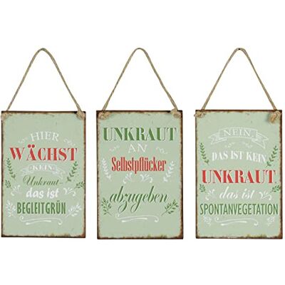 levandeo 3er Set Blechschilder H15cm Sprüche Garten Gartendeko Unkraut Wandbild Wanddeko Deko Schilder Shabby Chic Geschenk levandeo 3er Set Blechschilder H15cm Sprüche Garten Gartendeko Unkraut Wandbild Wanddeko Deko Schilder Shabby Chic Geschenk