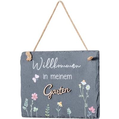 levandeo Schiefertafel Garten 20x15cm Willkommen Gartendeko Garten-Schild Wandbild Schwarz Geschenk Dekobild Wanddeko Tafel Sprüche Zitat levandeo Schiefertafel Garten 20x15cm Willkommen Gartendeko Garten-Schild Wandbild Schwarz Geschenk Dekobild Wanddeko Tafel Sprüche Zitat