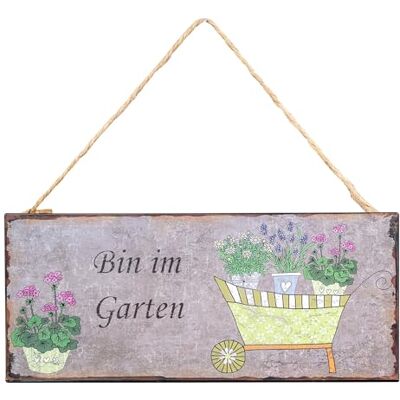 levandeo Gartenschild L30cm Bin im Garten Spruch Metall Wandbild Garten Deko Wandbild Wanddeko Türschild Schild Metallbild levandeo Gartenschild L30cm Bin im Garten Spruch Metall Wandbild Garten Deko Wandbild Wanddeko Türschild Schild Metallbild