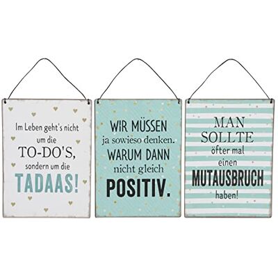 levandeo 3er Set Blechschilder H20cm Lustige Sprüche Grün Weiß Positiv Mut Wandbild Wanddeko Deko Geschenk levandeo 3er Set Blechschilder H20cm Lustige Sprüche Grün Weiß Positiv Mut Wandbild Wanddeko Deko Geschenk
