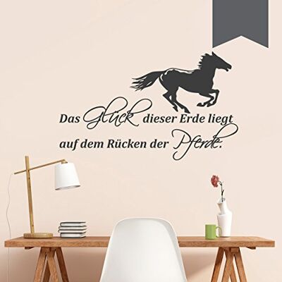 WANDKINGS Wandtattoo Das Glück Dieser Erde liegt auf dem Rücken der Pferde. (mit galoppierendem Pferd) 50 x 30 cm dunkelgrau erhältlich in 33 Farben WANDKINGS Wandtattoo Das Glück Dieser Erde liegt auf dem Rücken der Pferde. (mit galoppierendem Pferd) 50 x 30 cm dunkelgrau erhältlich in 33 Farben