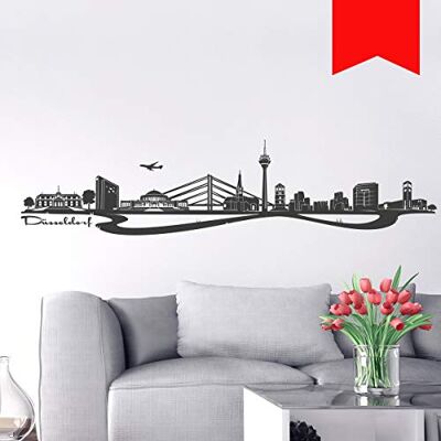 WANDKINGS Wandtattoo Skyline Düsseldorf (mit Sehenswürdigkeiten und Wahrzeichen der Stadt) 100 x 23 cm hellrot erhältlich in 33 Farben WANDKINGS Wandtattoo Skyline Düsseldorf (mit Sehenswürdigkeiten und Wahrzeichen der Stadt) 100 x 23 cm hellrot erhältlich in 33 Farben