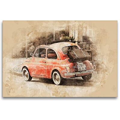 CALVENDO Premium Textil-Leinwand 120 x 80 cm Quer-Format Fiat Nuova 500 Wandbild, HD-Bild auf Keilrahmen, Fertigbild auf hochwertigem Vlies, Leinwanddruck von Peter Roder CALVENDO Premium Textil-Leinwand 120 x 80 cm Quer-Format Fiat Nuova 500 Wandbild, HD-Bild auf Keilrahmen, Fertigbild auf hochwertigem Vlies, Leinwanddruck von Peter Roder