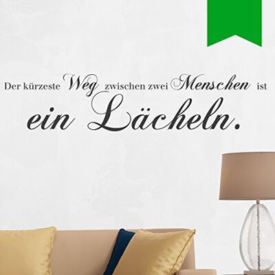 WANDKINGS Wandtattoo Der kürzeste Weg zwischen Zwei Menschen ist EIN Lächeln 120 x 26 cm gelbgrün erhältlich in 33 Farben WANDKINGS Wandtattoo Der kürzeste Weg zwischen Zwei Menschen ist EIN Lächeln 120 x 26 cm gelbgrün erhältlich in 33 Farben